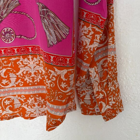Anthropologie Maeve Silk Print Button-Down Blouse, Size 0 - Picture 7 of 7
